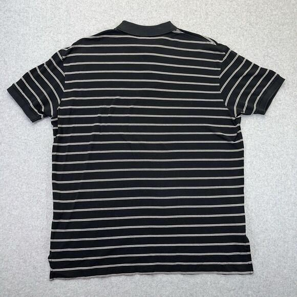 Polo by Ralph Lauren Black White Striped Mens Large L Light Blue Pony SS - Picture 5 of 8